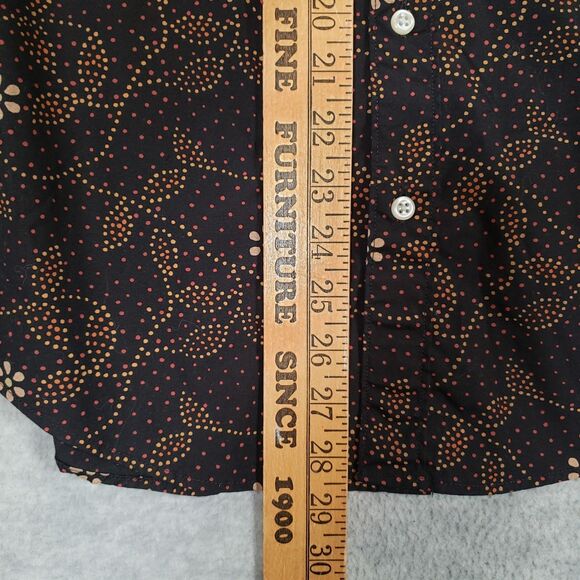 J.Crew Secret Wash‎ Shirting Floral Shirt Mens Small Orange Black Organic Cotton - Picture 5 of 6